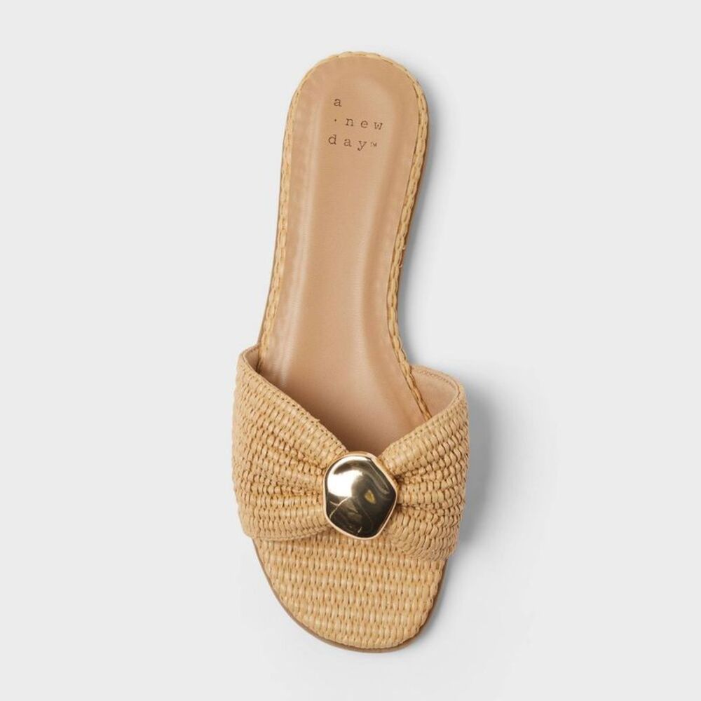 Women’s Kalina Sandals with Memory Foam Insole - A New Day Natural 6.5 - Picture 3 of 4